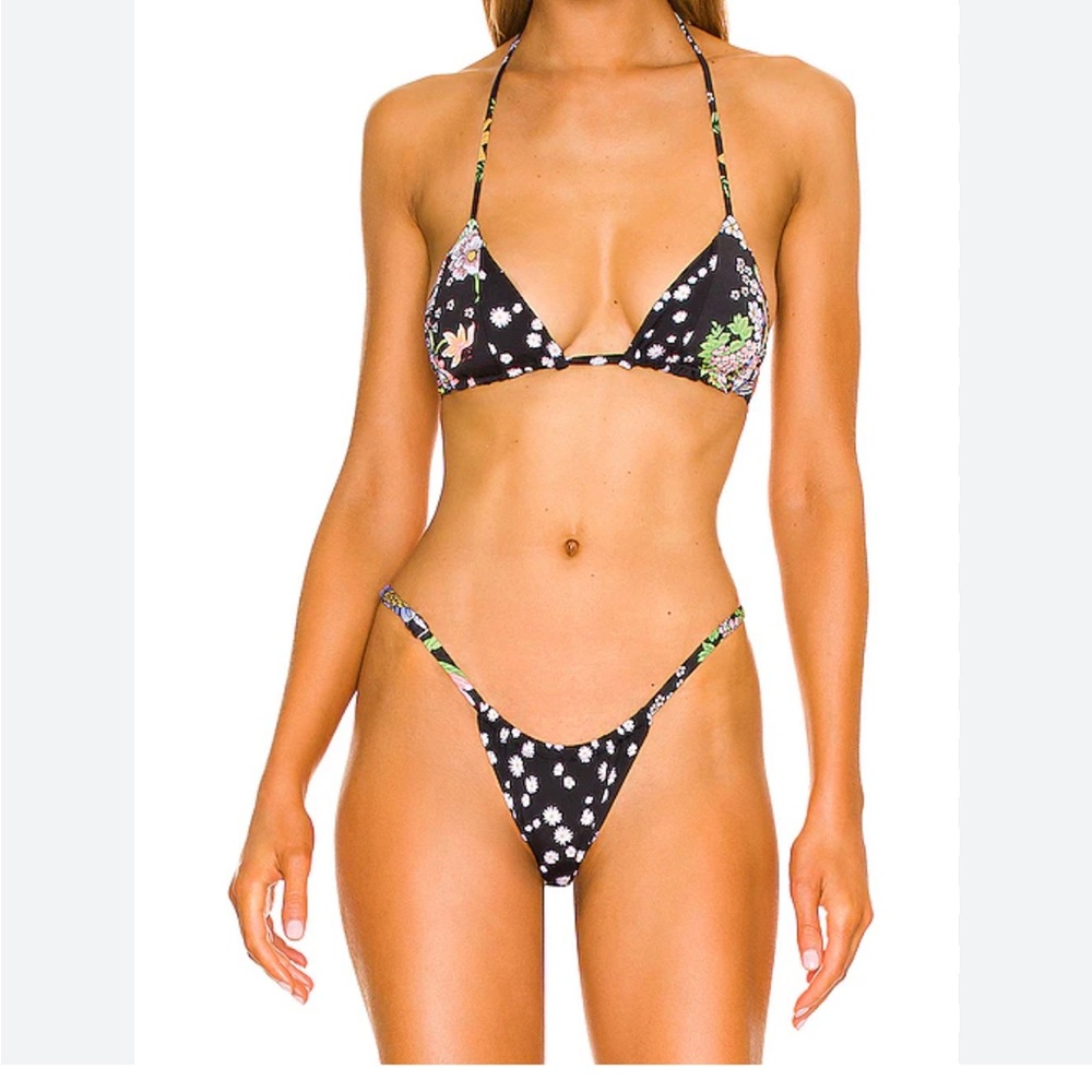 Maaji Black and White Floral Bikini Set
